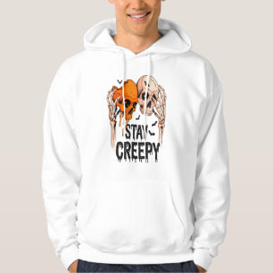 Sudadera Mantén PNG espeluznante, Halloween de cráneo retro