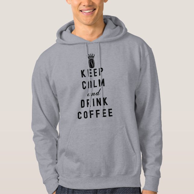 SUDADERA MANTENER CALMA Y BEBER CAFÉ - AMANTE DEL CAFÉ (Anverso)