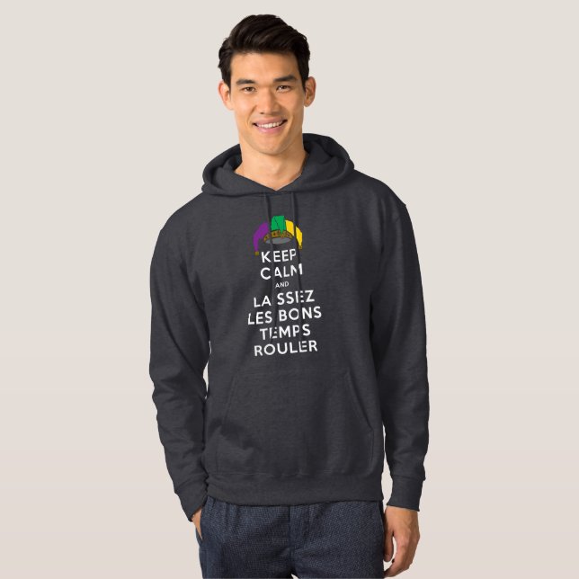 SUDADERA MANTENER CALMA Y LAISSEZ LES BONS TEMPS ROULER (Anverso completo)