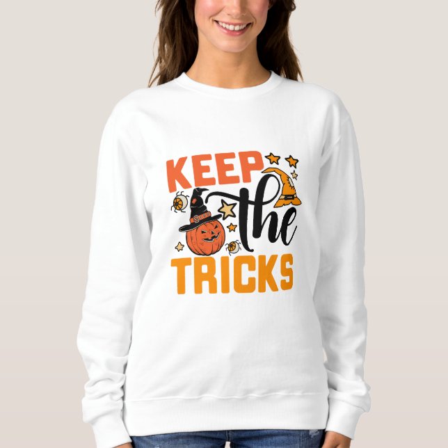Sudadera Mantener Halloween De Trucos (Anverso)
