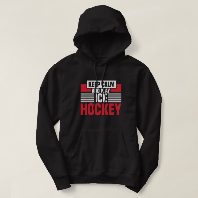 Sudadera Mantener la calma en el hockey sobre juego (Diseño del anverso)