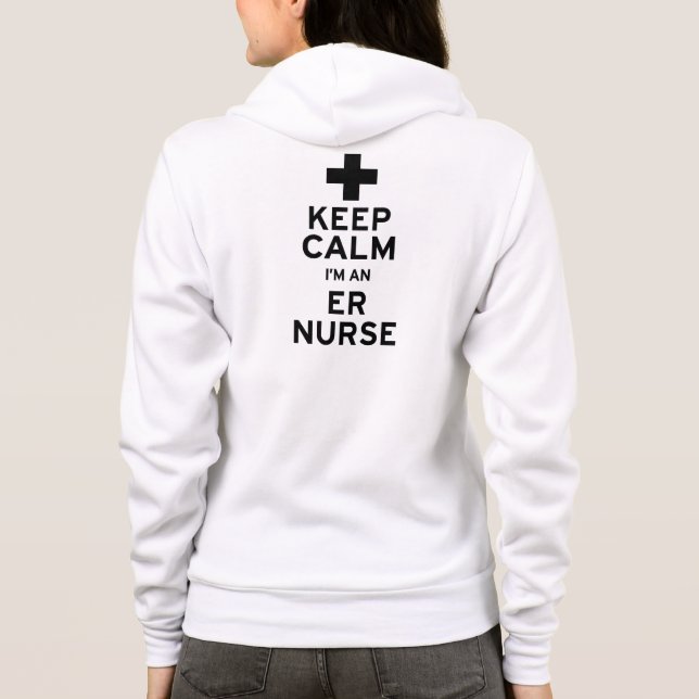 Sudadera Mantener la calma en la enfermera (Reverso)