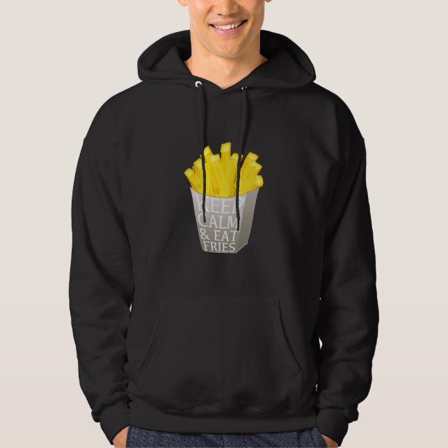 Sudadera Mantener la calma y comer fritos (Anverso)