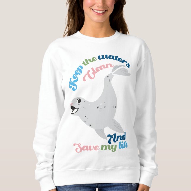 Sudadera Mantener las aguas limpias Norppa (Anverso)