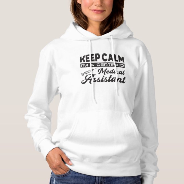 Sudadera Mantener tranquilo al asistente médico Médica Medi (Anverso)
