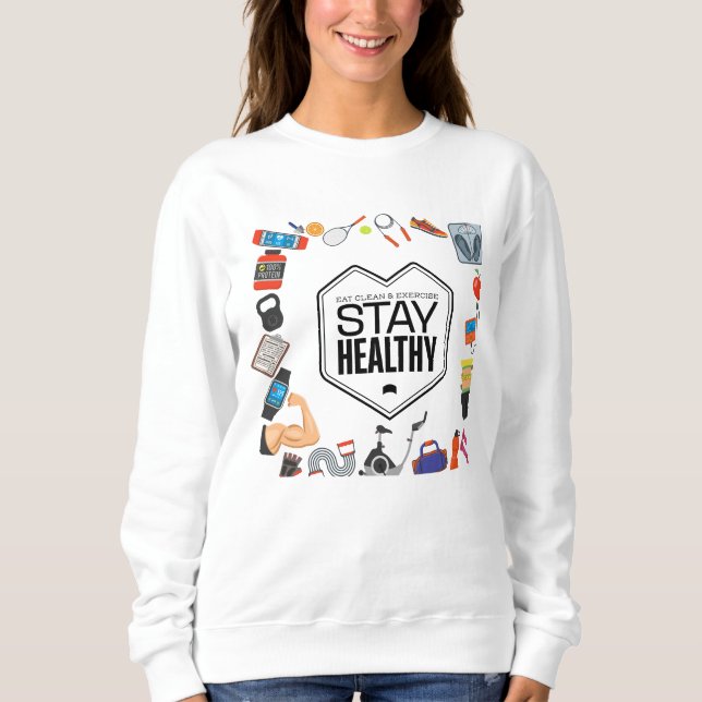 Sudadera mantener un diseño motivacional saludable (Anverso)