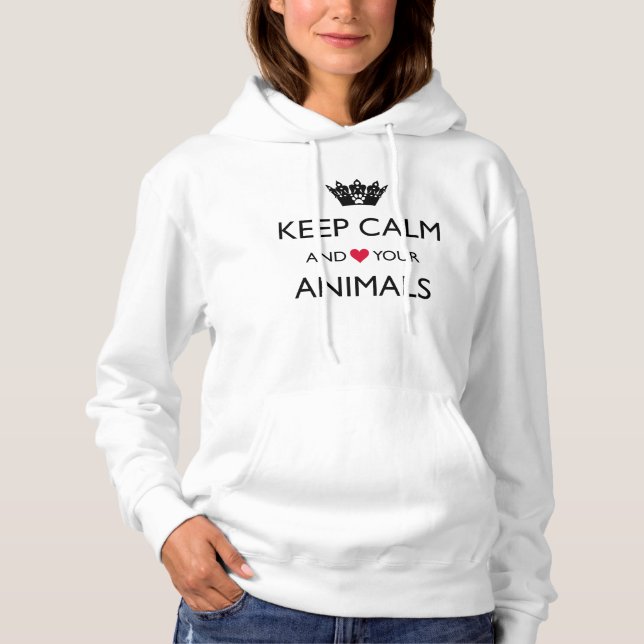 SUDADERA "MANTENGA CALMA Y AME A SUS ANIMALES" (Anverso)