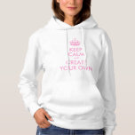 Sudadera Mantenga la calma y continúe creando su propio | R<br><div class="desc">Pink Keep Calm and Carry On crea tu propio texto. Plantilla de personalizable con corona rosa. Personalización mediante los campos de plantilla. Un gran regalo motivacional. Diviértete creando tu propia versión de Keep Calm and Carry On y dárselas a tu familia y amigos. Perfecto para bodas y duchas de novios,...</div>