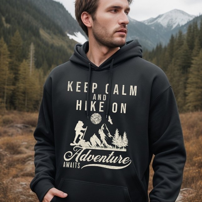 Sudadera Mantenga la calma y siga subiendo (Subido por el creador)