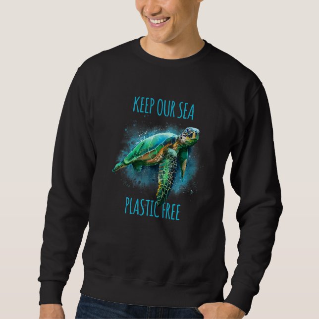 Sudadera Mantengan Nuestro Plástico Marítimo Libre, Salven  (Anverso)