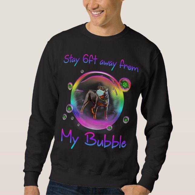 Sudadera Manténgase A 2 Metros De Mi Regalo De Perro Rotula (Anverso)