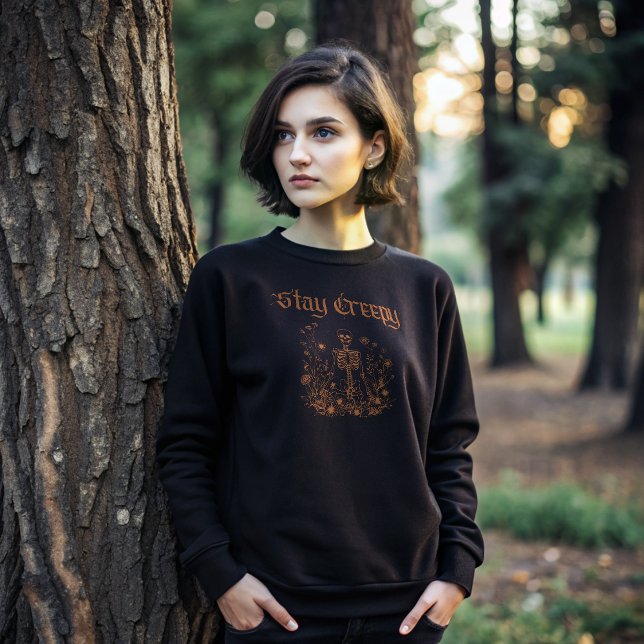 Sudadera Manténgase Creepe Skeleton Halloween Sweatshirt (Subido por el creador)