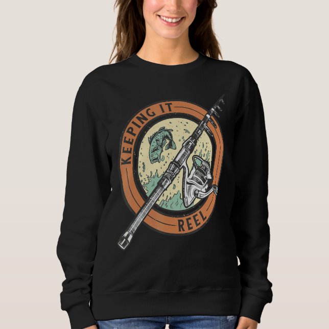 Sudadera Manteniéndolo pescadores verdaderos hombres mujere (Anverso)