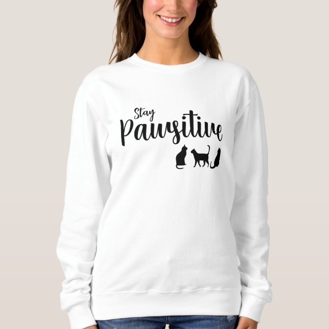 Sudadera Mantente inquieto gato negro (Anverso)