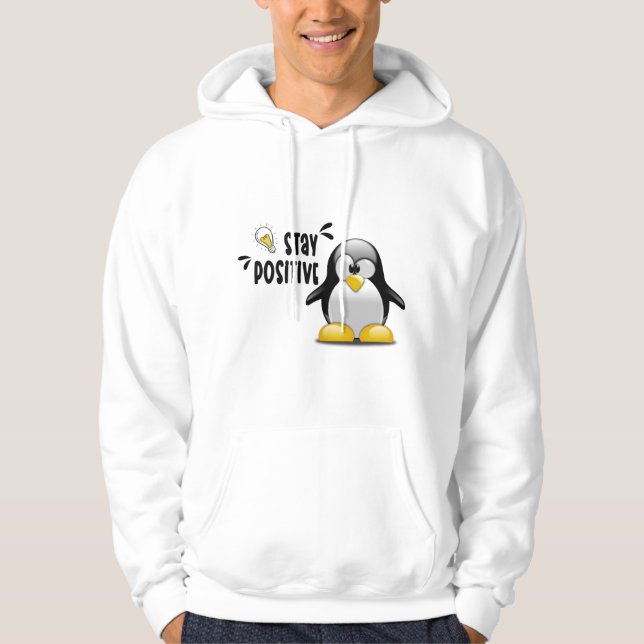 Sudadera Mantente positivo con Personalizado de Pingüino gr (Anverso)
