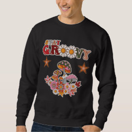 Sudadera Mantente Retro Groovy Hongo y Flor de Margarita Vi