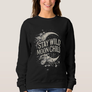 Sudadera Mantente salvaje de luna de niños celestes Boho Mo