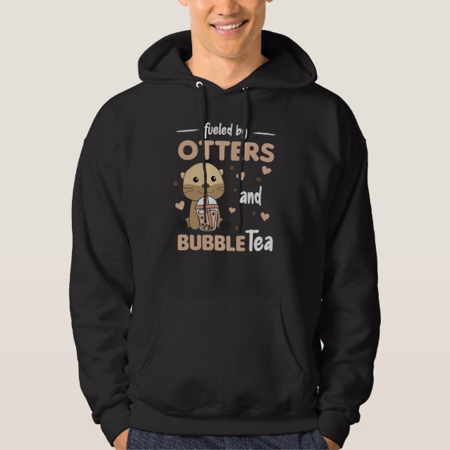 Sudadera Mantequilla De Té De Burbuja Con Animales Cutáneos (Anverso)