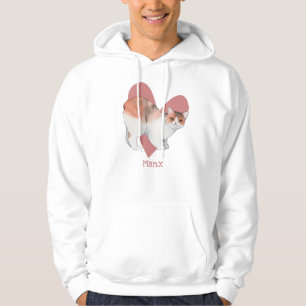 Sudadera Manx Cat Watercolor Kitty Pink Heart