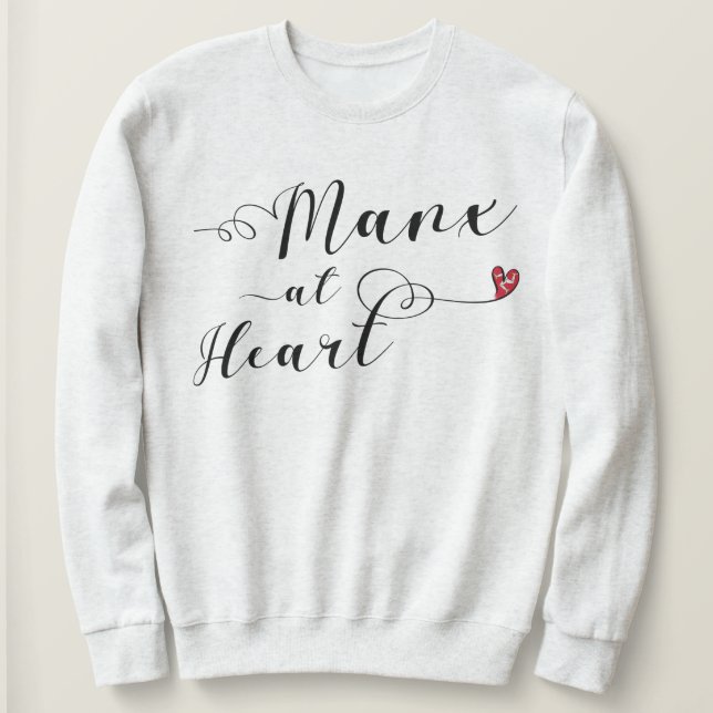 Sudadera Manx en el corazón, Isla de Man (Anverso del diseño)