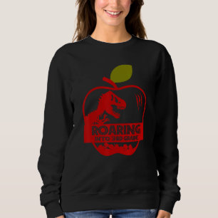 Sudadera Manzana Dinosaurio De Vuelta Al Colegio Rugiendo E