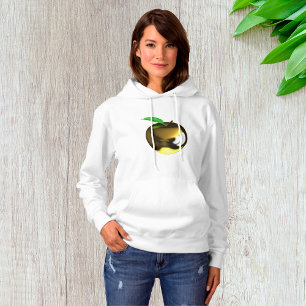 Sudadera Manzana dorada con hoja brillante metálica
