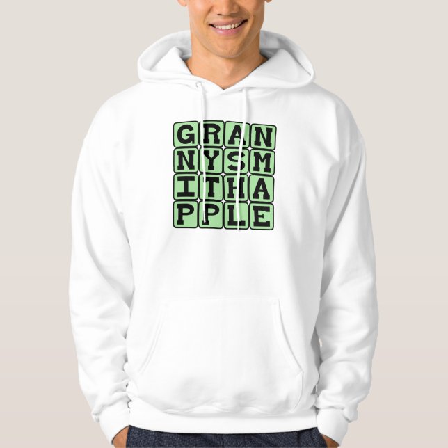 Sudadera Manzana Granny Smith, Color y Fruta (Anverso)