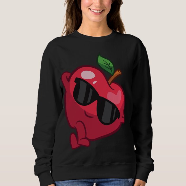 Sudadera Manzana perezosa relajante de fruta de manzana (Anverso)