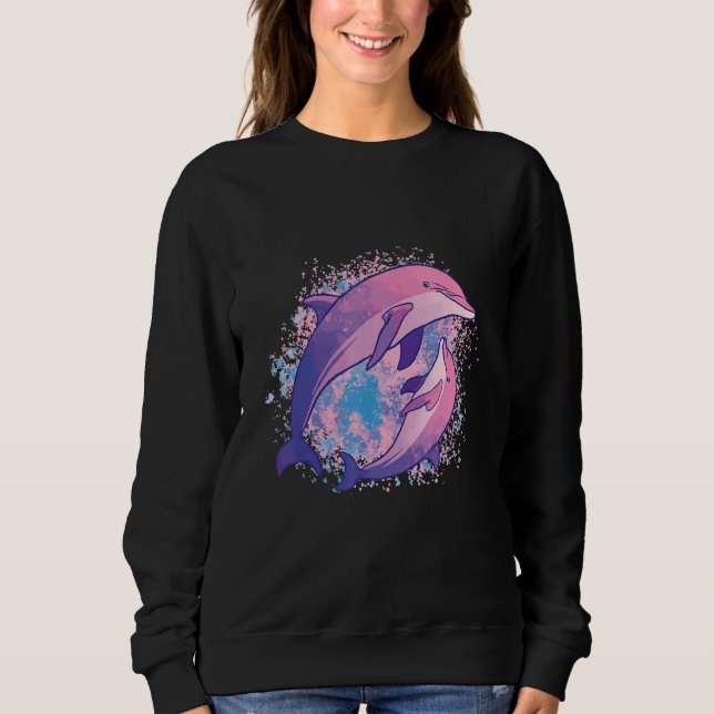 Sudadera Maori Polynesian  Dolphin Just a Girl Who Loves Do (Anverso)