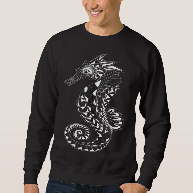 Sudadera Maori Polynesian Tattoo Seahorse Diving Summer Hol (Anverso)