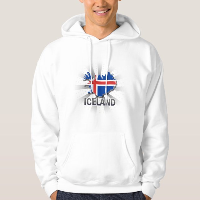 Sudadera Mapa 2,0 de la bandera de Islandia (Anverso)