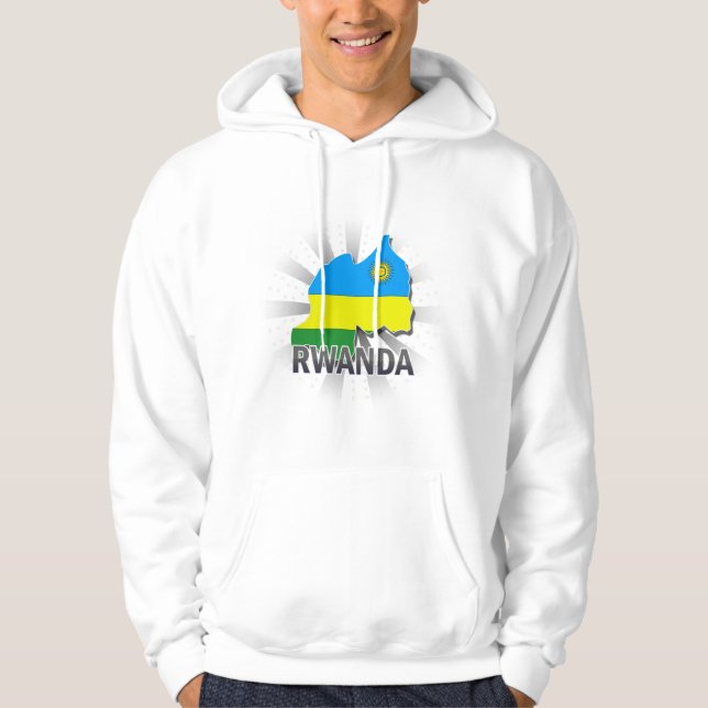 Sudadera Mapa 2,0 de la bandera de Rwanda (Anverso)