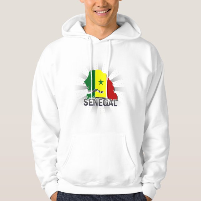 Sudadera Mapa 2,0 de la bandera de Senegal (Anverso)