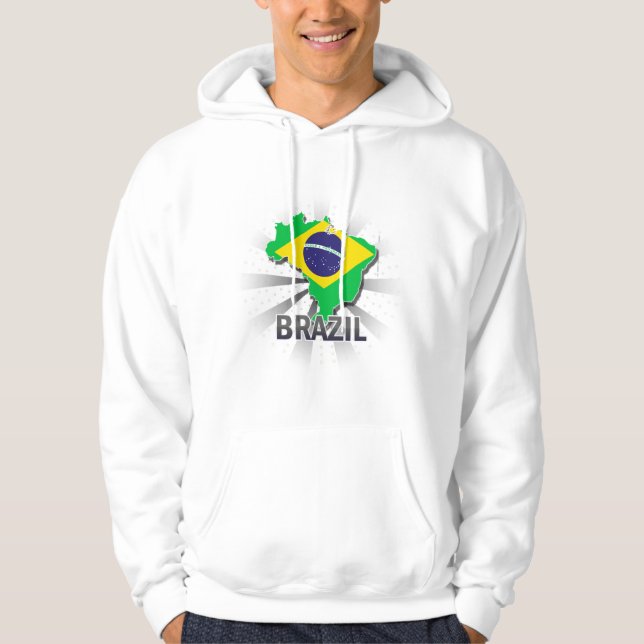 Sudadera Mapa 2,0 de la bandera del Brasil (Anverso)