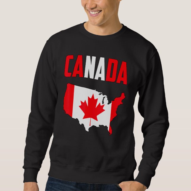Sudadera Mapa americano de Canadá Bandera Maple Leaf Graph (Anverso)