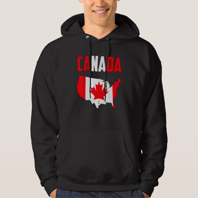 Sudadera Mapa americano de Canadá Bandera Maple Leaf Graph (Anverso)