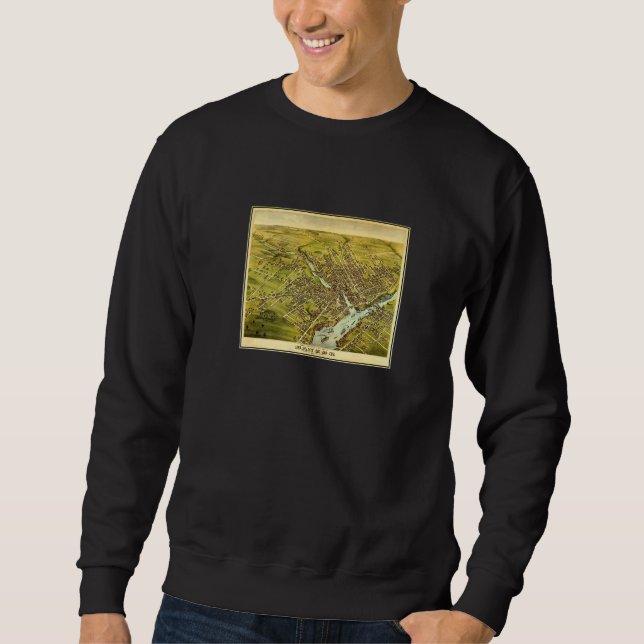 Sudadera Mapa Antiguo de Bangor Me 1870 (Anverso)