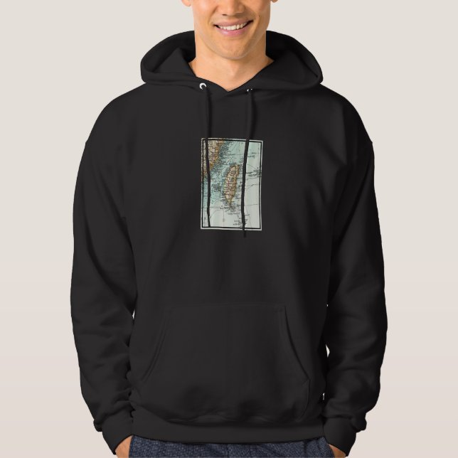 Sudadera Mapa Antiguo de la Isla de Taiwán 1900 (Anverso)