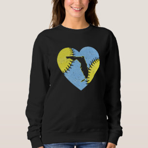 Sudadera Mapa Antiguo de Tampa Bay Florida Corazón de Béisb