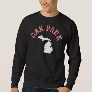 Sudadera Mapa blanco de Oak Park Michigan