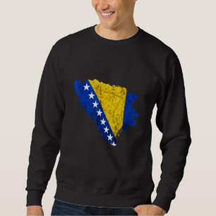 Sudadera Mapa Bosnia Herzegovins Viaje de Bosnia Bandera Bo