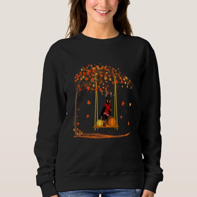 Sudadera Mapa de Acción de Gracias del perro Doberman de la (Anverso)