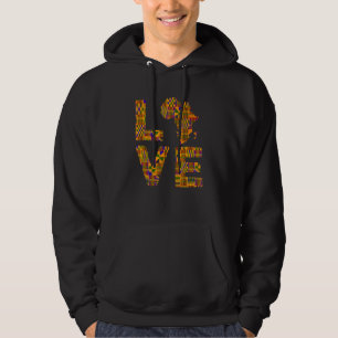 Sudadera Mapa de África Amor Impresión Kente para Orgullo A