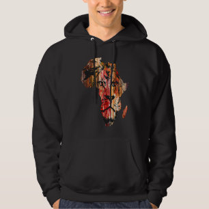 Sudadera Mapa de África Cara de León Safari Africano Vida S