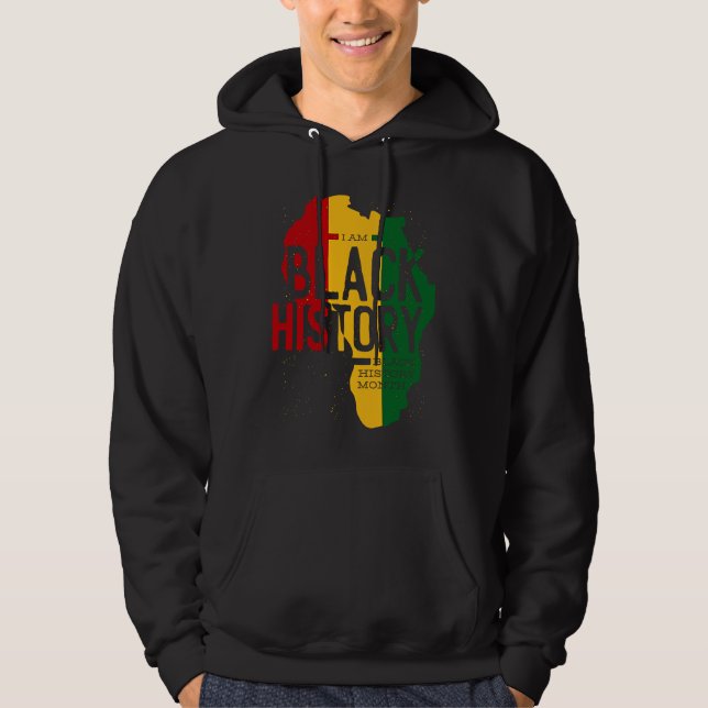 Sudadera Mapa de África Estilo Rastafari Cita BHM (Anverso)