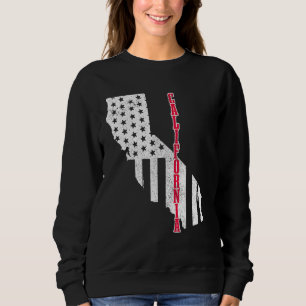 Sudadera Mapa de Bandera Americana de California Orgullo Pa