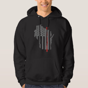 Sudadera Mapa De Bandera Estadounidense De Wisconsin Orgull
