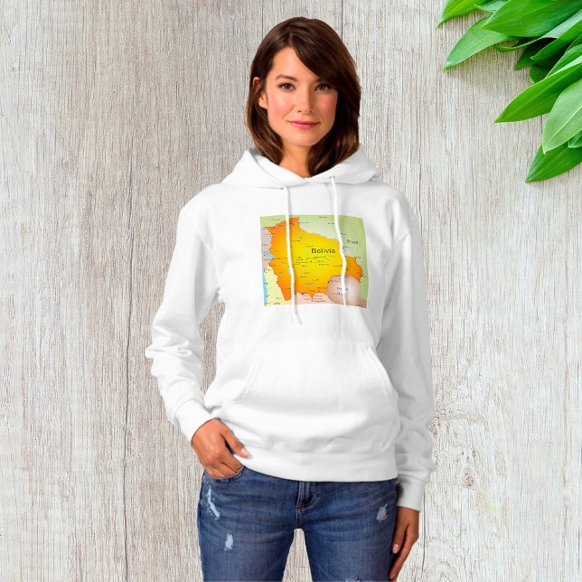 Sudadera Mapa de Bolivia con ciudades y fronteras (Subido por el creador)