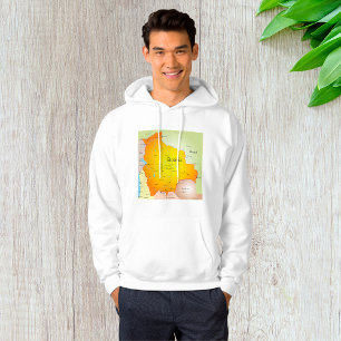 Sudadera Mapa de Bolivia con ciudades y fronteras