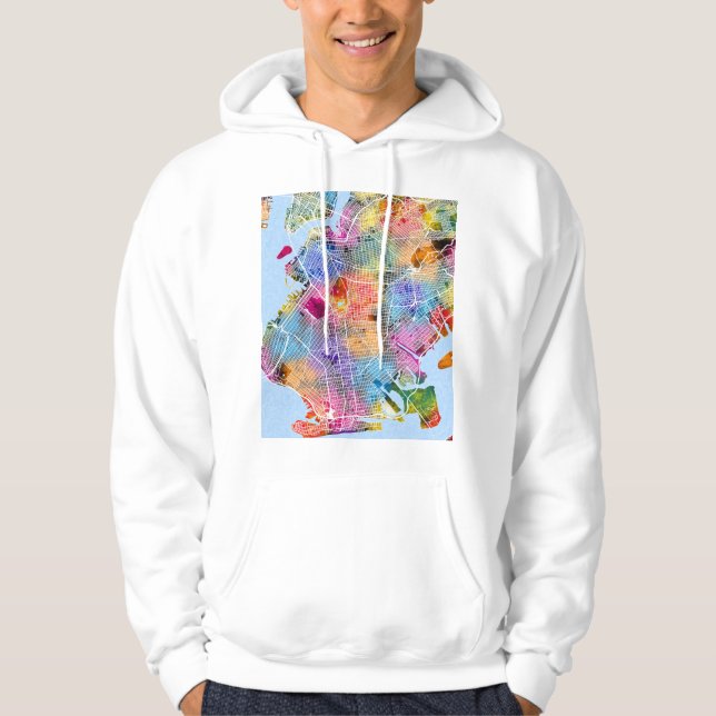Sudadera Mapa de Brooklyn Nueva York (Anverso)